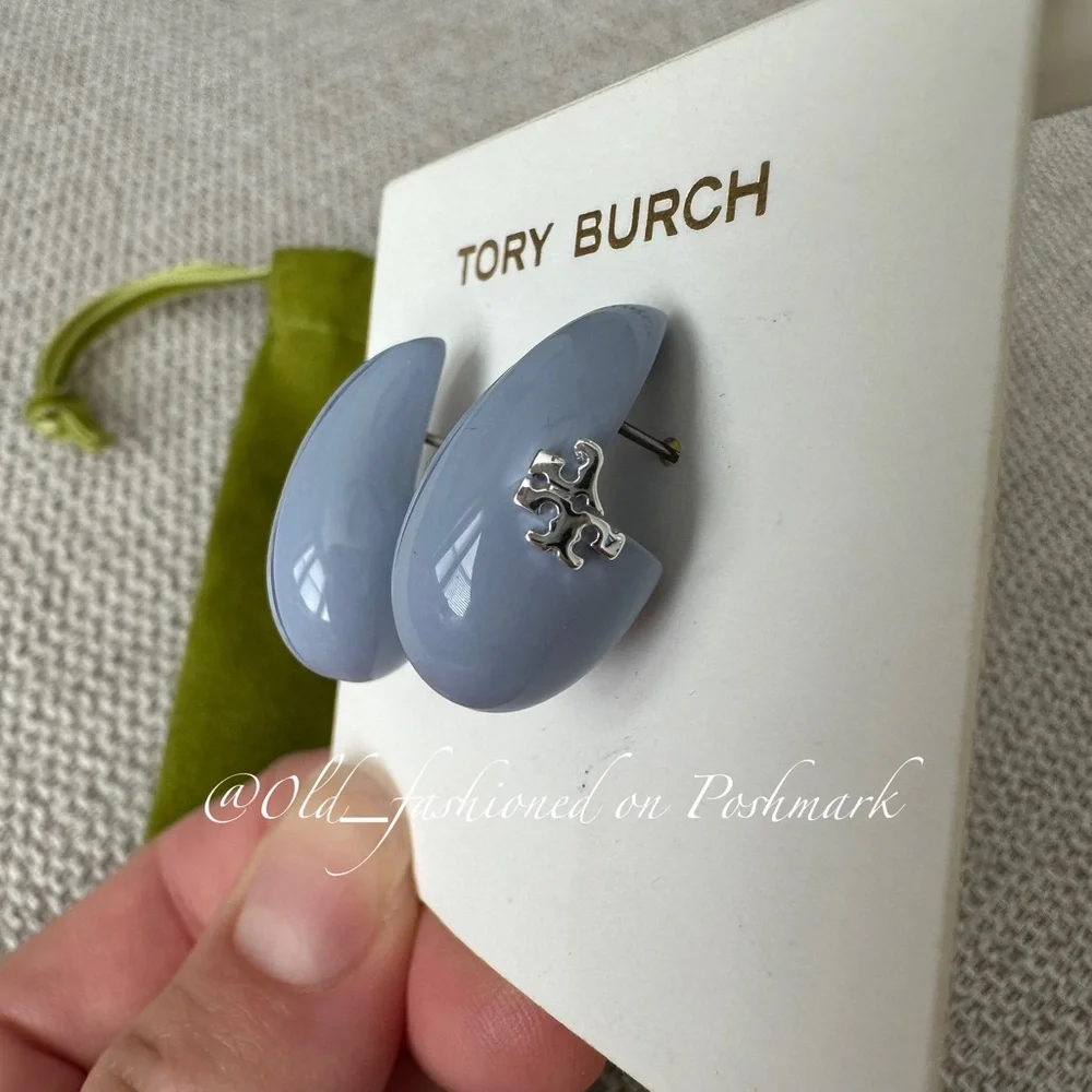 TORY BURCH Small Wave Drop Earrings - Light Blue